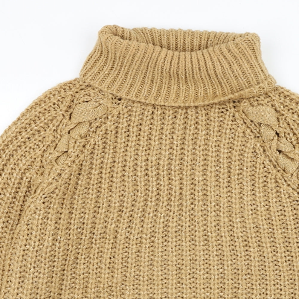 George Womens Brown Roll Neck  Acrylic Pullover Jumper Size M