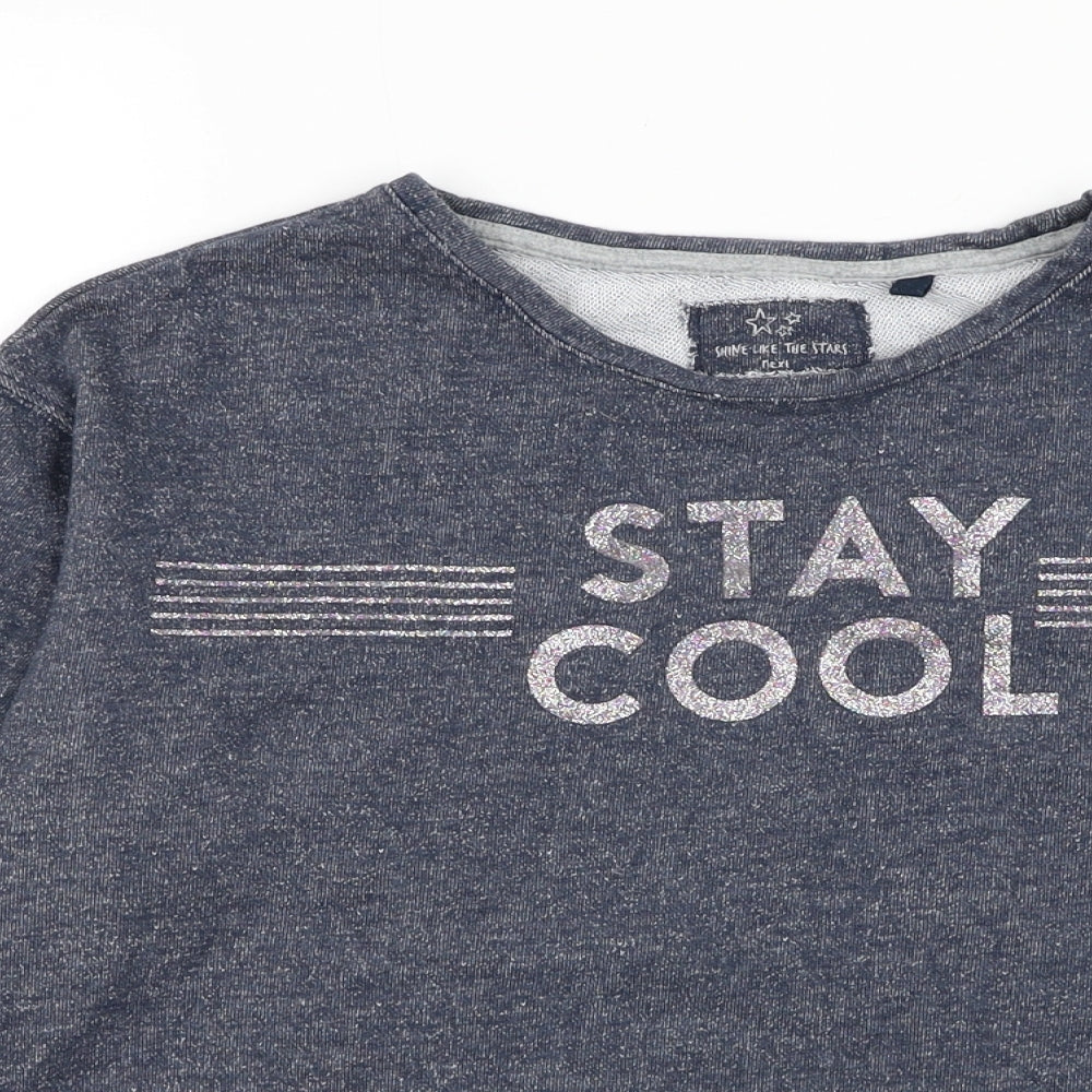 NEXT Girls Blue  Cotton Pullover Sweatshirt Size 11 Years  Pullover - Stay Cool