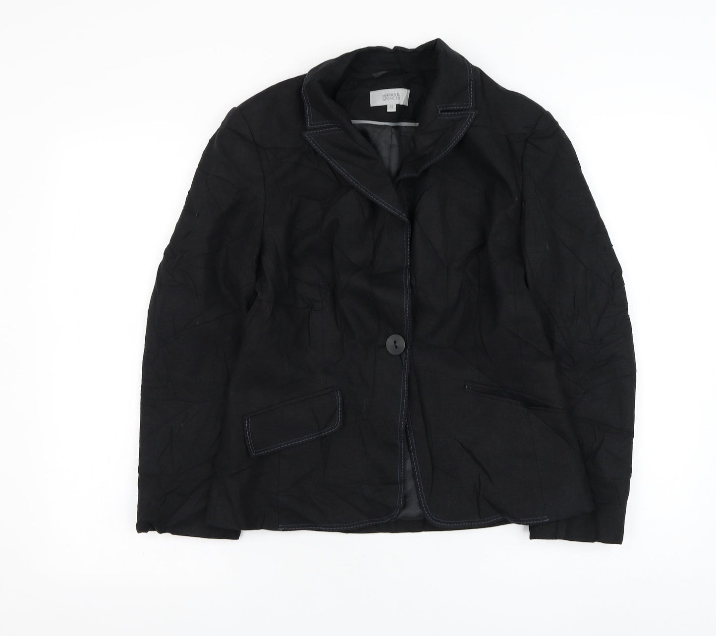 Womens UK Size 12 Marks and Spencer Black Jacket