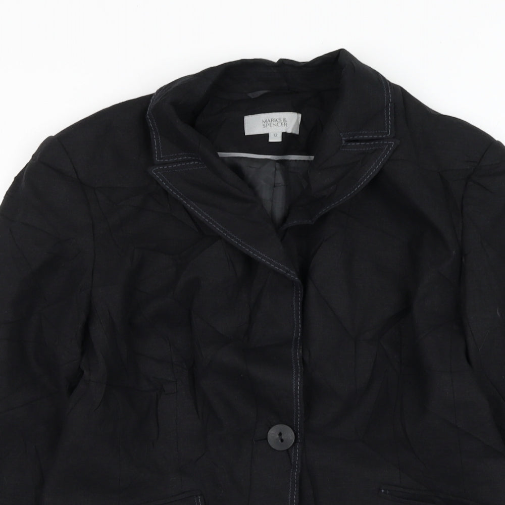 Womens UK Size 12 Marks and Spencer Black Jacket