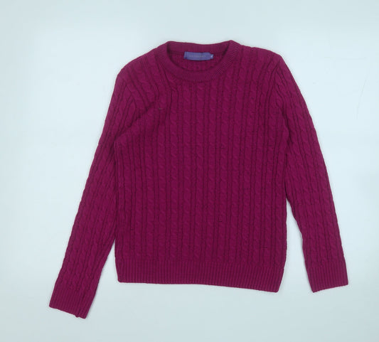 Autonomy Womens Purple Round Neck  Acrylic Pullover Jumper Size 8