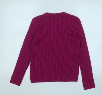 Autonomy Womens Purple Round Neck  Acrylic Pullover Jumper Size 8