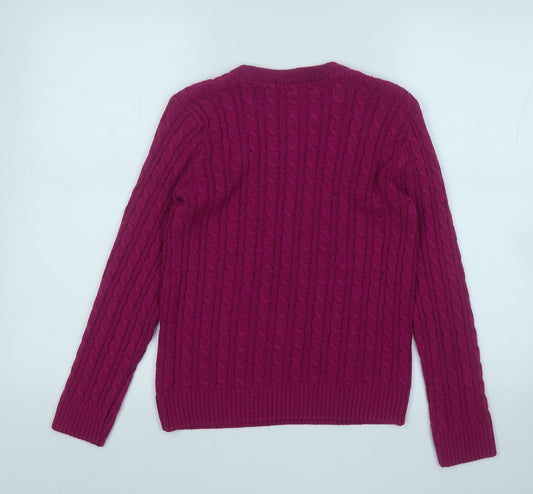 Autonomy Womens Purple Round Neck  Acrylic Pullover Jumper Size 8