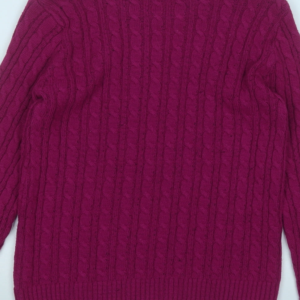 Autonomy Womens Purple Round Neck  Acrylic Pullover Jumper Size 8