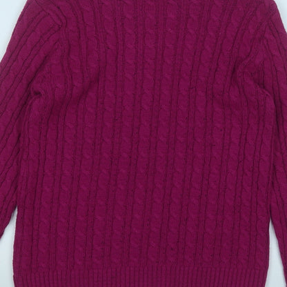 Autonomy Womens Purple Round Neck  Acrylic Pullover Jumper Size 8