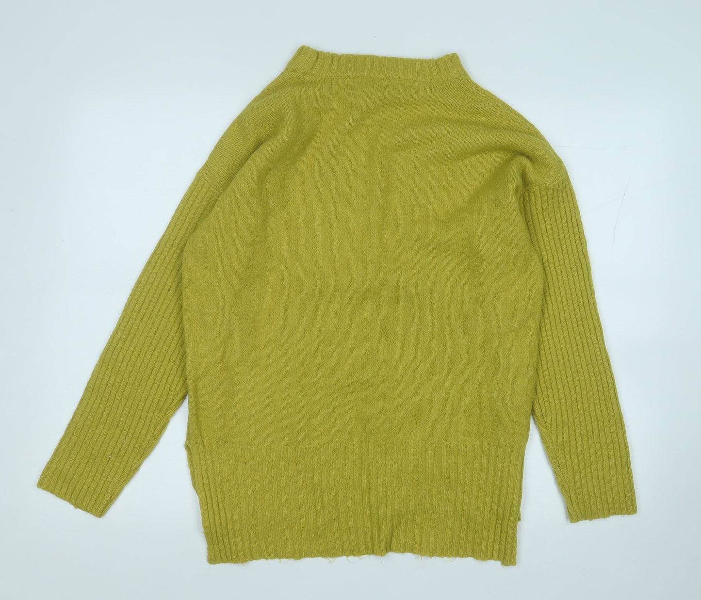 Primark Womens Yellow Round Neck  Acrylic Pullover Jumper Size 10