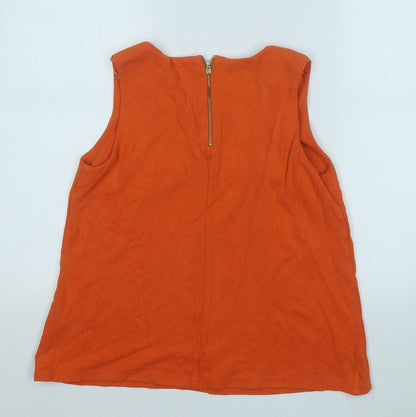 Marks and Spencer Womens Orange Round Neck  Polyester Pullover Jumper Size 12