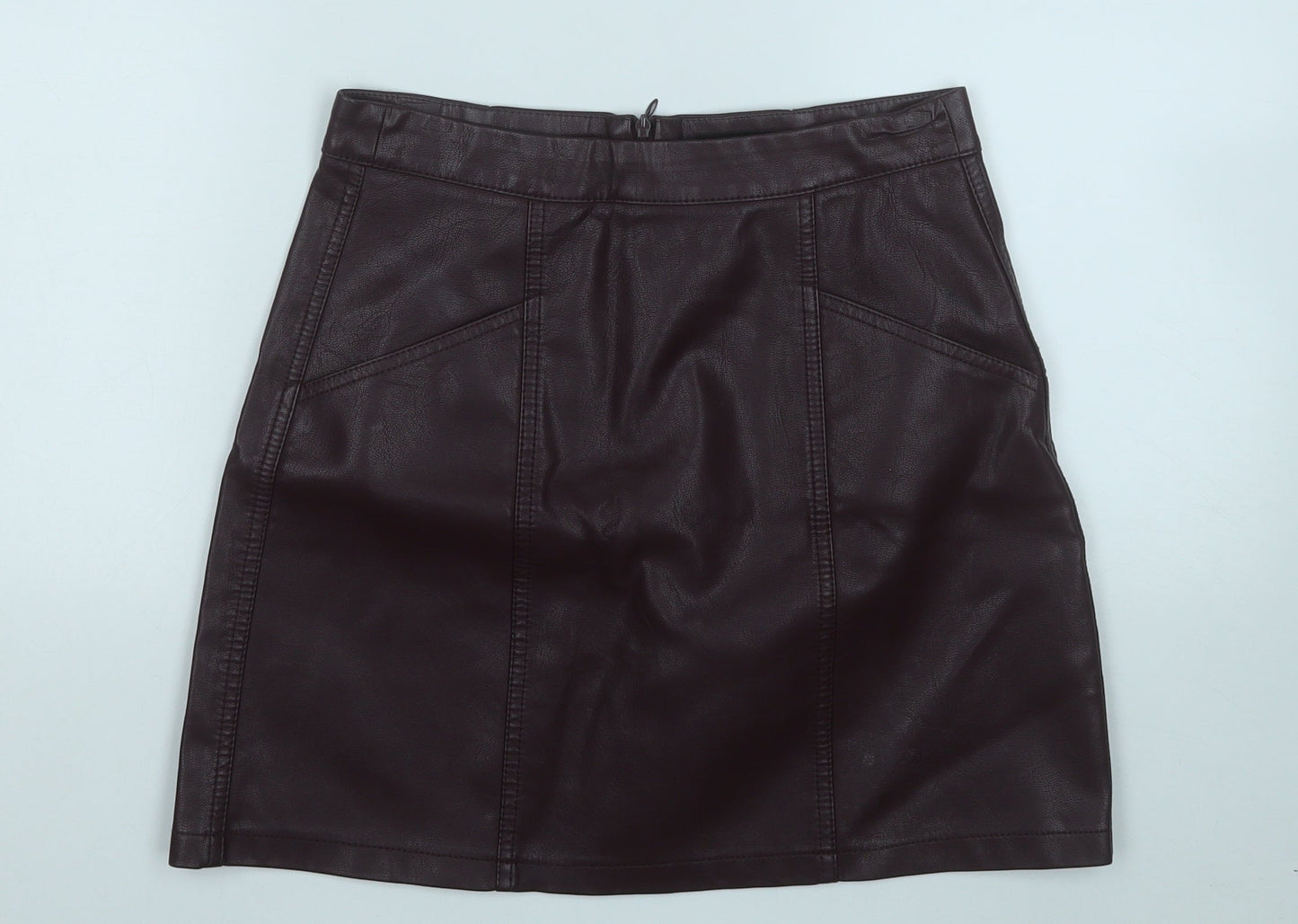 New Look Womens Purple  Polyurethane A-Line Skirt Size 8