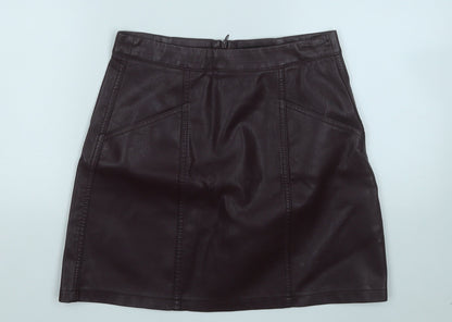New Look Womens Purple  Polyurethane A-Line Skirt Size 8