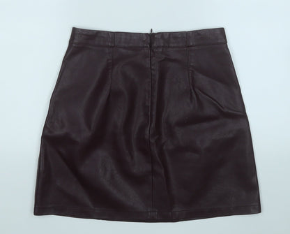 New Look Womens Purple  Polyurethane A-Line Skirt Size 8