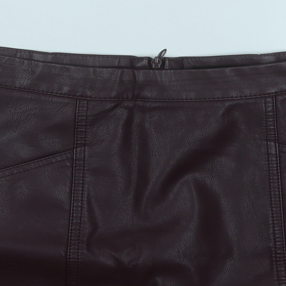 New Look Womens Purple  Polyurethane A-Line Skirt Size 8