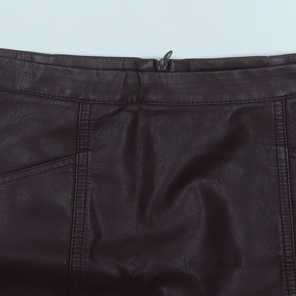 New Look Womens Purple  Polyurethane A-Line Skirt Size 8