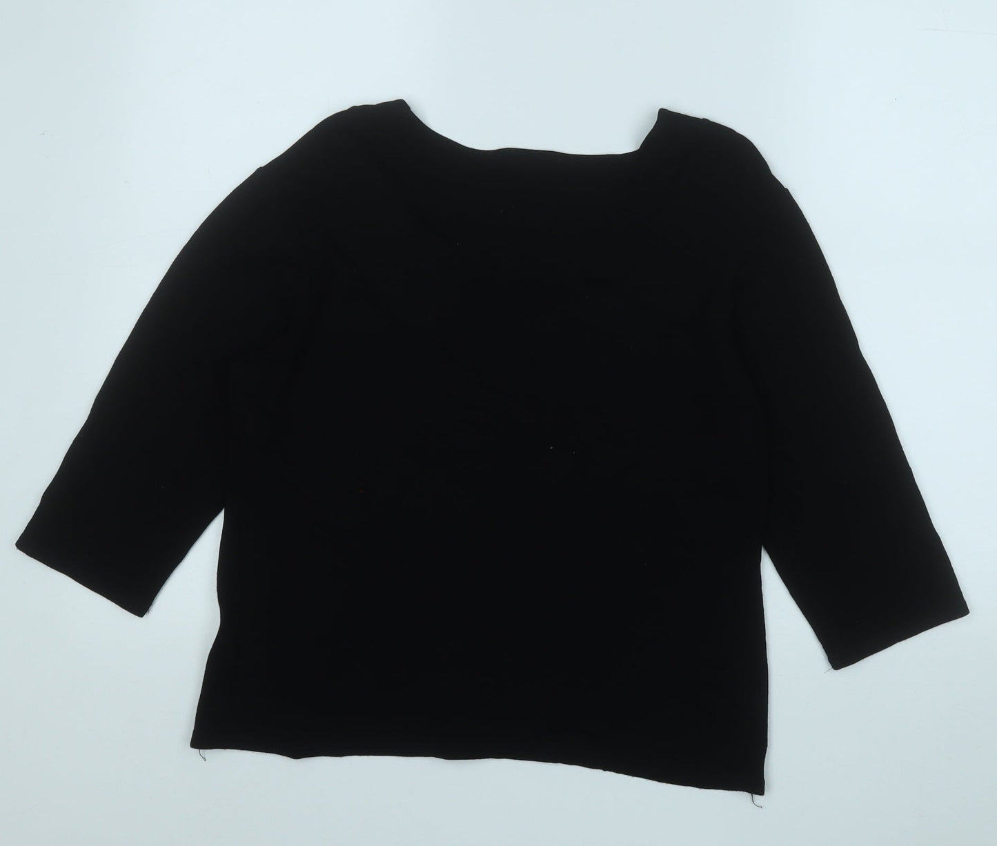 Elle Louise Womens Black Round Neck  Viscose Pullover Jumper Size 16