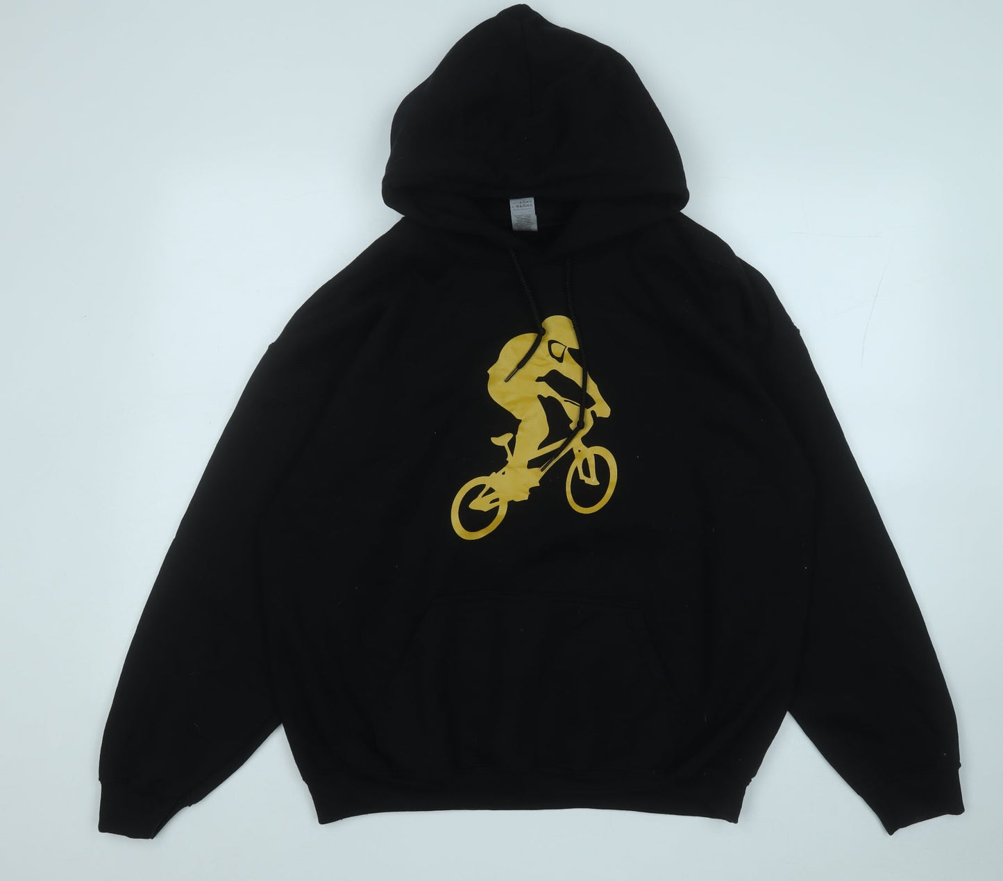 Gildan Womens Black  Polyester Pullover Hoodie Size L