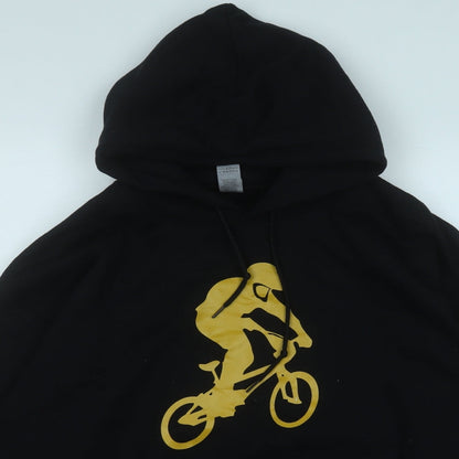 Gildan Womens Black  Polyester Pullover Hoodie Size L