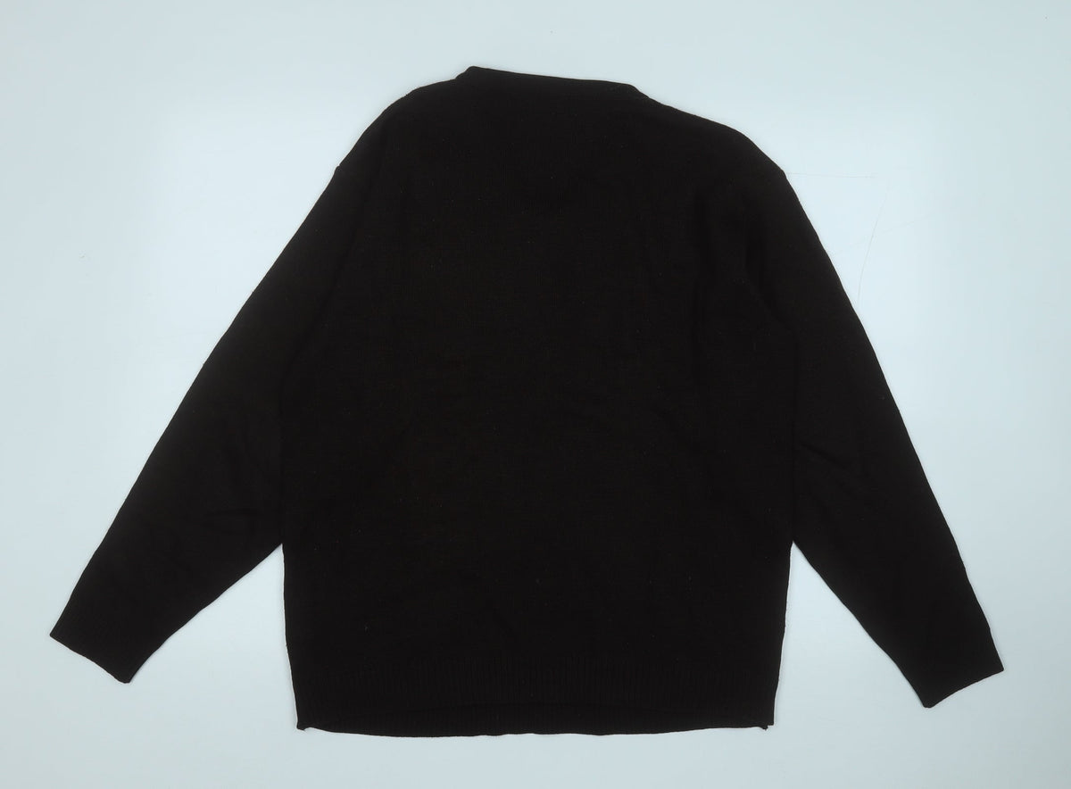 Greenwoods Mens Brown V-Neck  Acrylic Pullover Jumper Size M