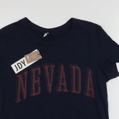 Womens UK Size S Jdy Blue Basic T-Shirt