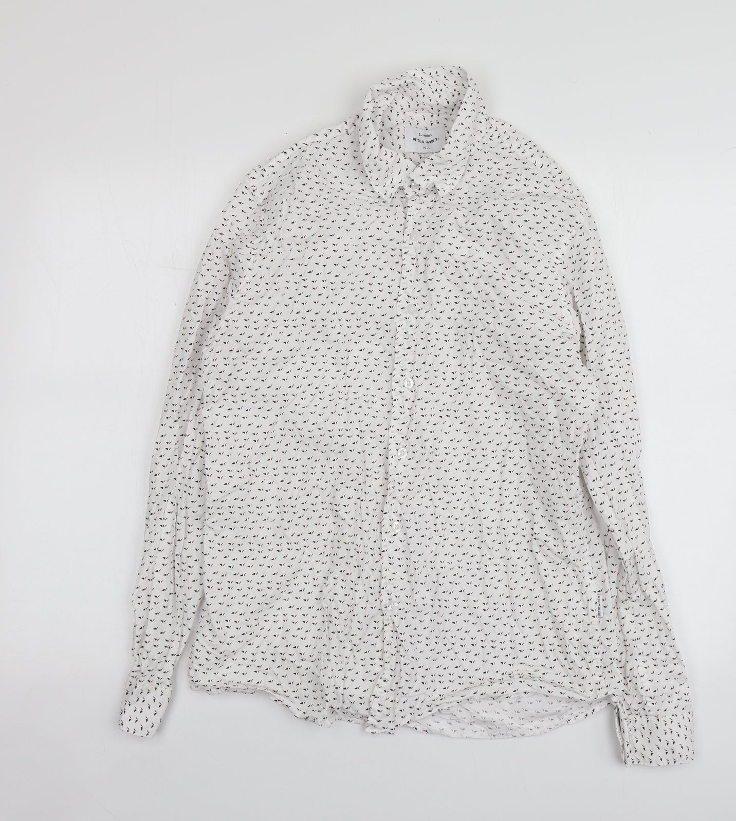 Mens UK Size L Peter Werth White  Button-Up Long Sleeve Casual Shirt