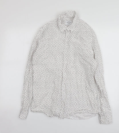 Mens UK Size L Peter Werth White  Button-Up Long Sleeve Casual Shirt