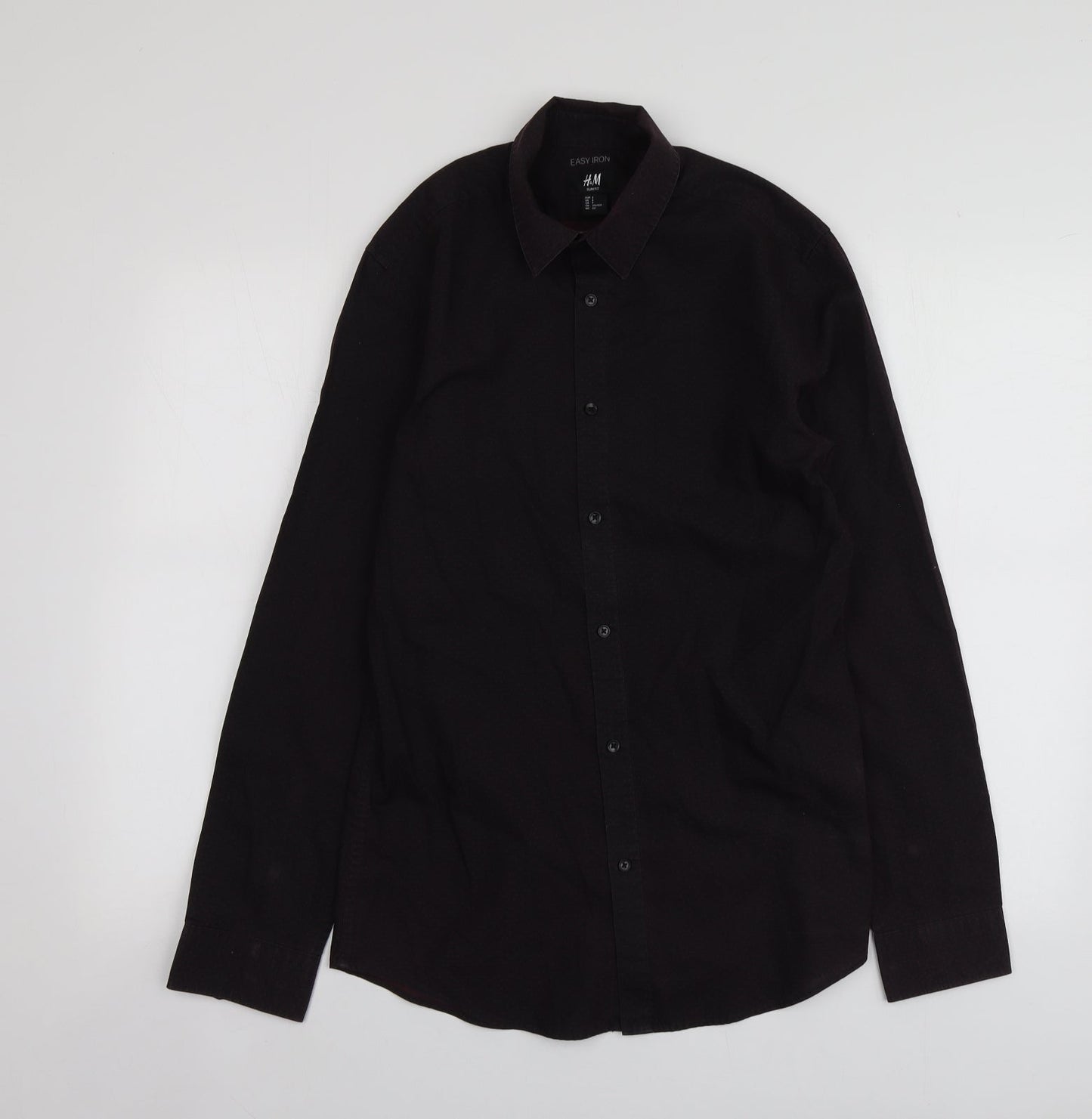 Mens UK Size S H&M Purple  Button-Up Long Sleeve Casual Shirt