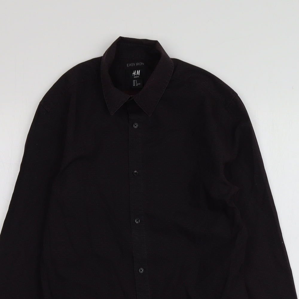 Mens UK Size S H&M Purple  Button-Up Long Sleeve Casual Shirt