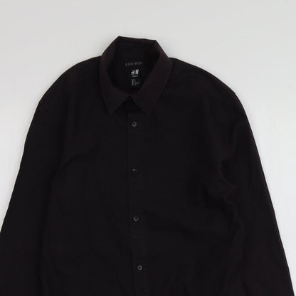 Mens UK Size S H&M Purple  Button-Up Long Sleeve Casual Shirt