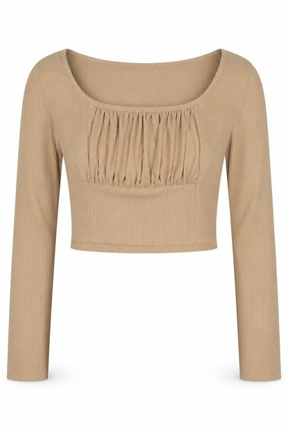 SheIn Womens Beige  Polyester Basic T-Shirt Size M Round Neck