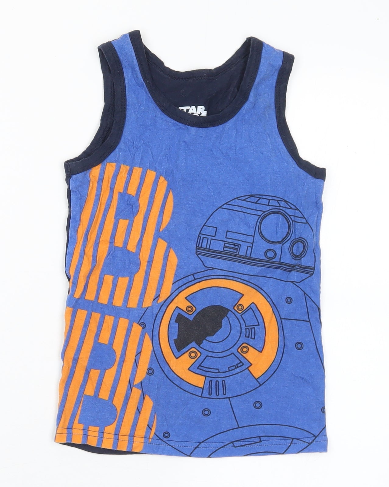 Star Wars Boys Blue  Cotton Basic Tank Size 4-5 Years Round Neck  - Star Wars 4-6 Years