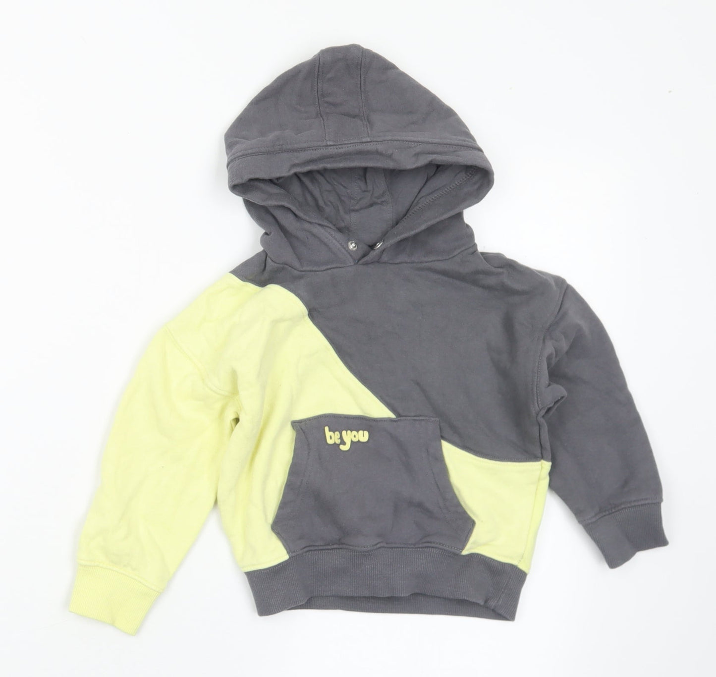 Primark Girls Yellow  Cotton Pullover Hoodie Size 3-4 Years   - be you