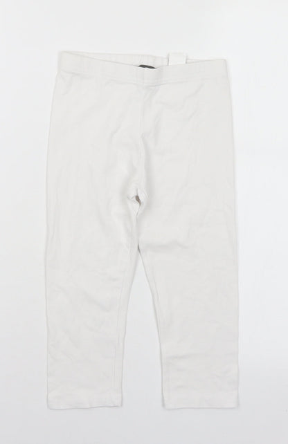 Primark Girls White  Cotton Pedal Pusher Trousers Size 8-9 Years  Regular