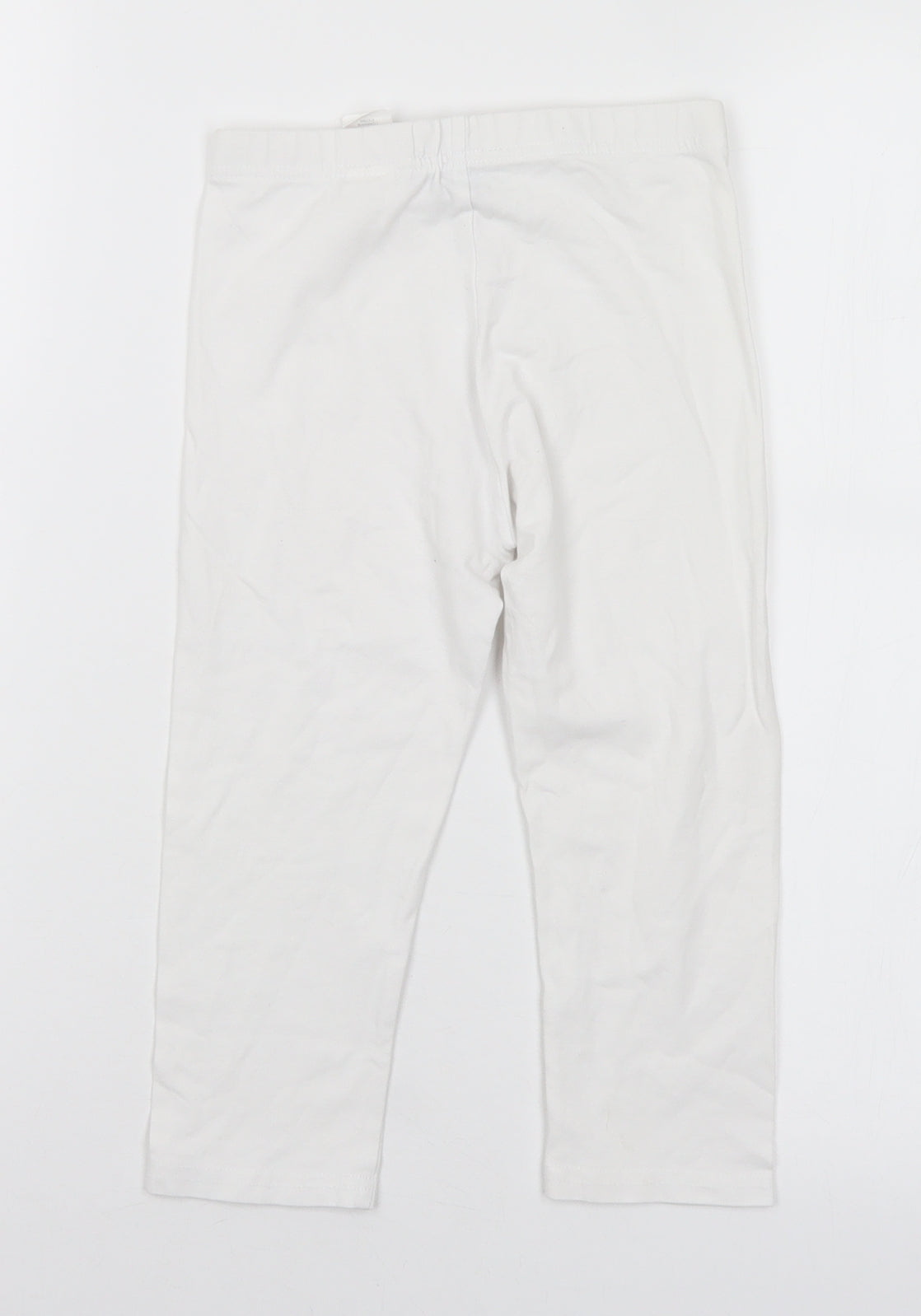 Primark Girls White  Cotton Pedal Pusher Trousers Size 8-9 Years  Regular