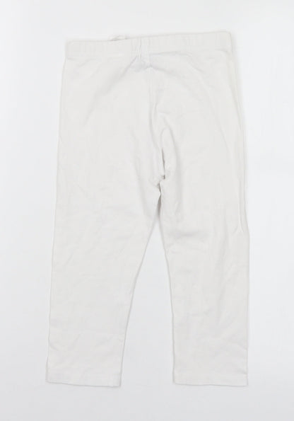 Primark Girls White  Cotton Pedal Pusher Trousers Size 8-9 Years  Regular