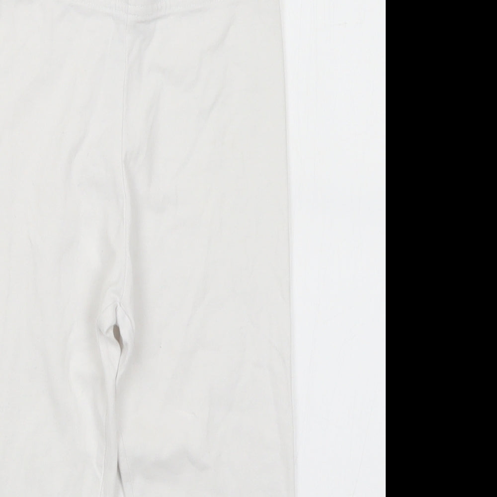Primark Girls White  Cotton Pedal Pusher Trousers Size 8-9 Years  Regular