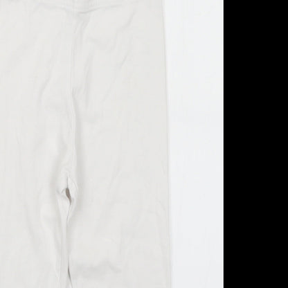 Primark Girls White  Cotton Pedal Pusher Trousers Size 8-9 Years  Regular