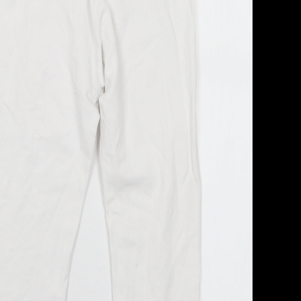 Primark Girls White  Cotton Pedal Pusher Trousers Size 8-9 Years  Regular