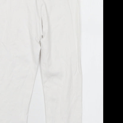 Primark Girls White  Cotton Pedal Pusher Trousers Size 8-9 Years  Regular