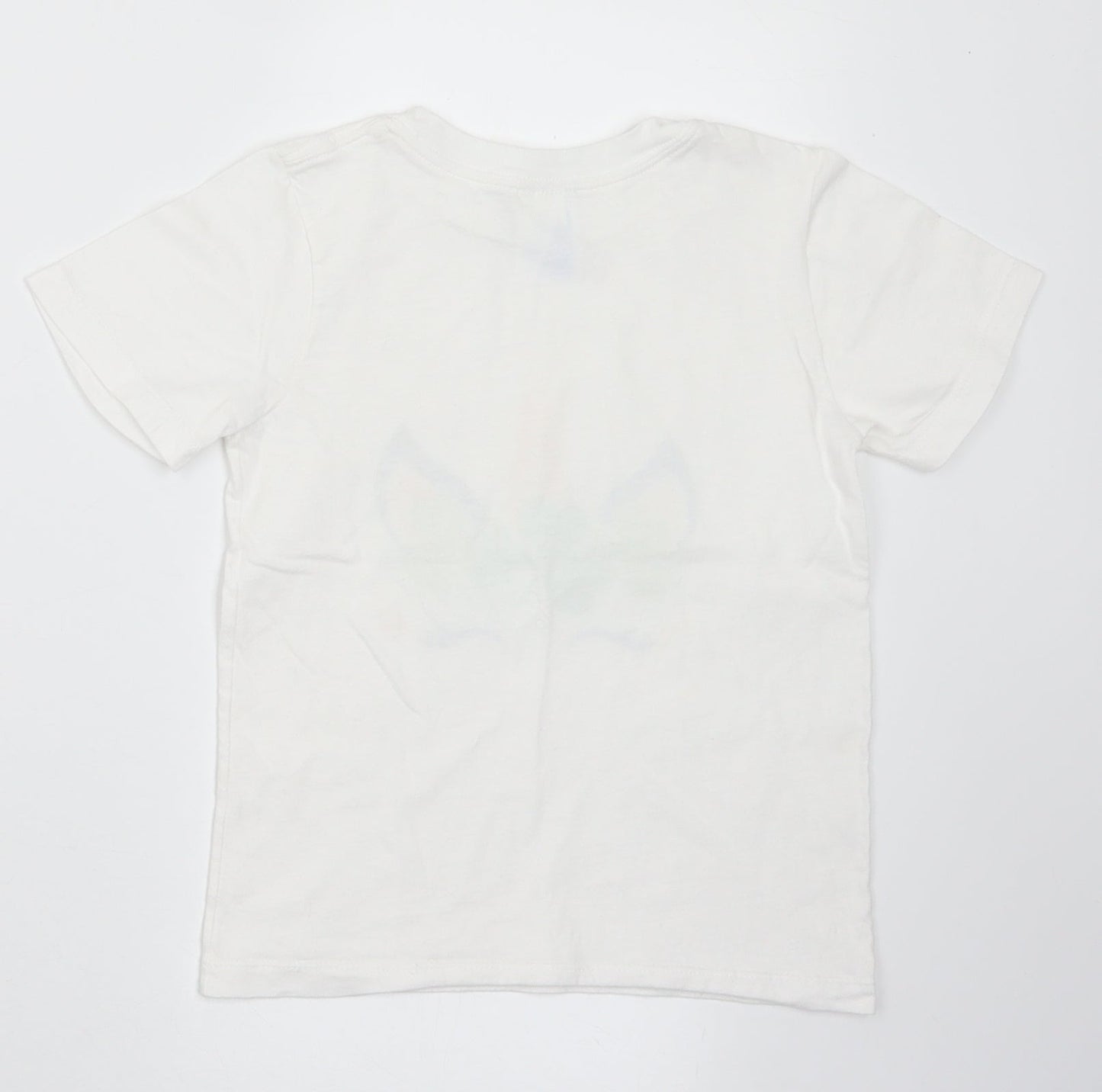 Port & Company Girls White  Cotton Basic T-Shirt Size 4 Years Crew Neck  - Unicorn