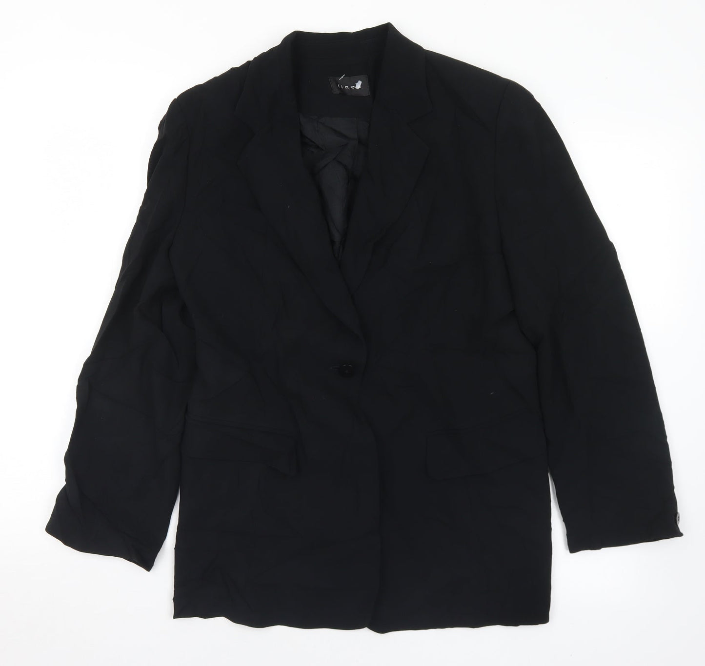 Linea Womens Black  Triacetate Jacket Suit Size 14