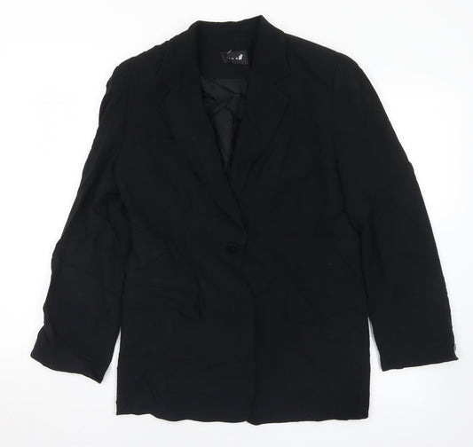 Linea Womens Black  Triacetate Jacket Suit Size 14