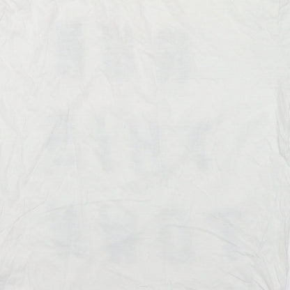 New Look Mens White  Cotton  T-Shirt Size S Round Neck  - Run This Town