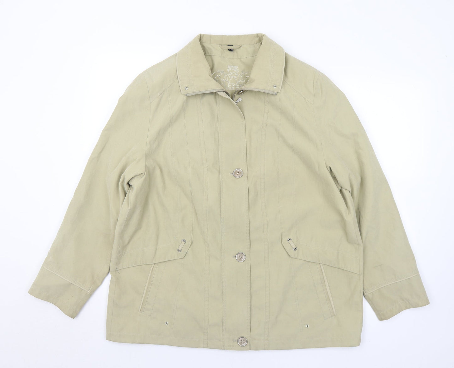 Womens UK Size 16 LEBEK Green Rain Coat