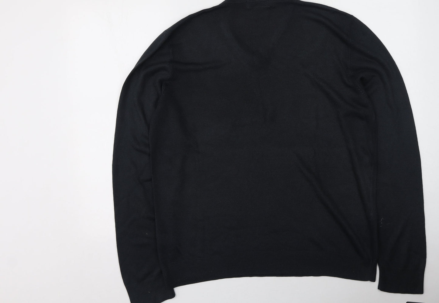 Marks and Spencer Mens Blue V-Neck  Acrylic Pullover Jumper Size L