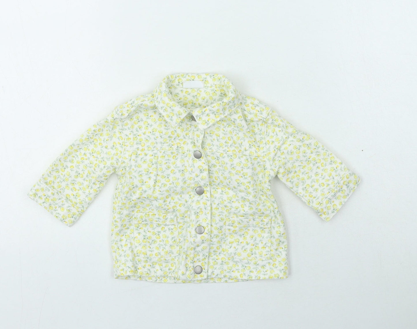 F&F Girls Yellow Floral  Jacket  Size 0-3 Months