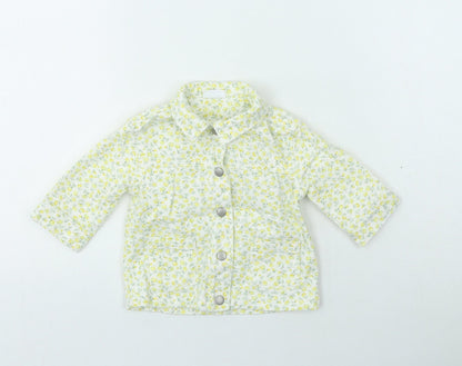 F&F Girls Yellow Floral  Jacket  Size 0-3 Months