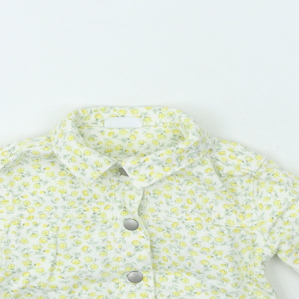 F&F Girls Yellow Floral  Jacket  Size 0-3 Months