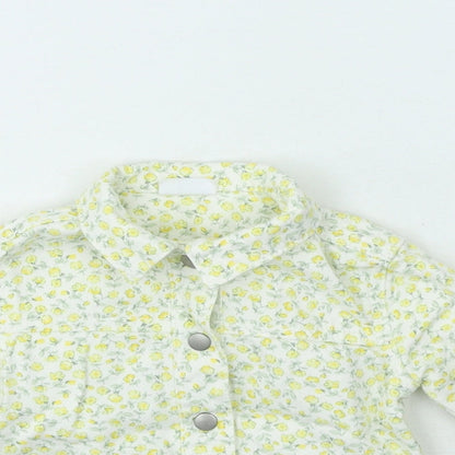 F&F Girls Yellow Floral  Jacket  Size 0-3 Months