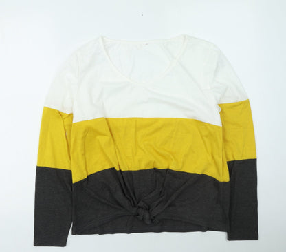 SheIn Womens Multicoloured Round Neck  Cotton Pullover Jumper Size M