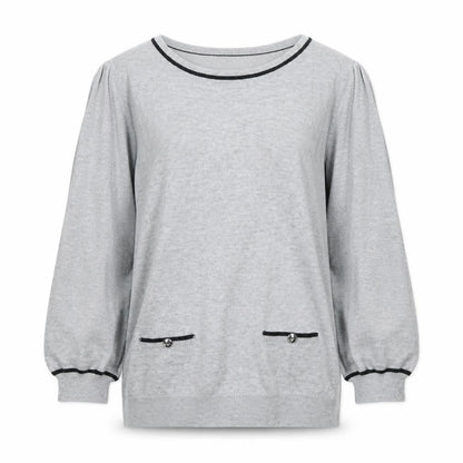 Womens UK Size 8 BHS Grey Henley Jumper