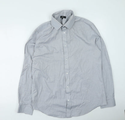 George  Mens Grey  Polyester  Button-Up Size 16 Collared