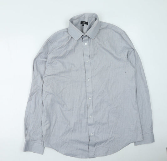 George  Mens Grey  Polyester  Button-Up Size 16 Collared